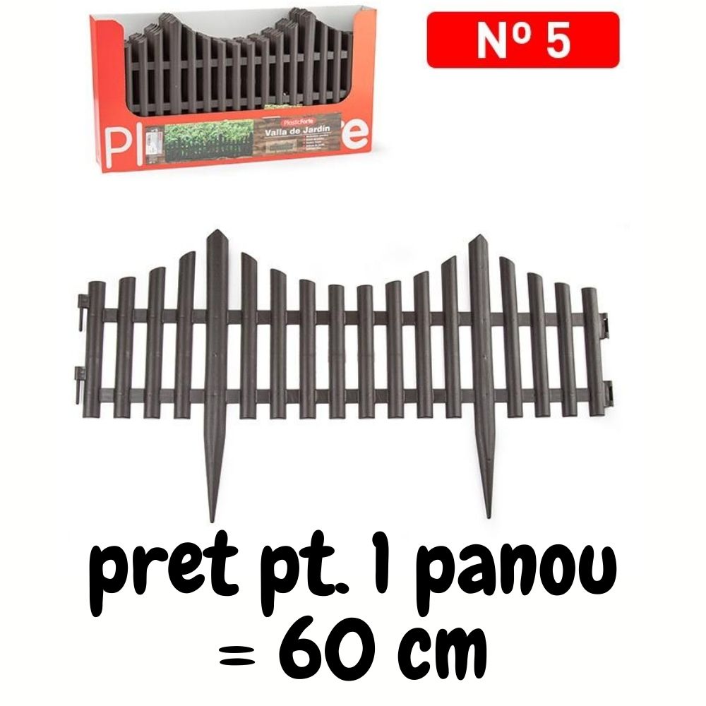 Bordura de gradina, imitatie lemn, wenge, 1 panou 60 cm - imagine 2