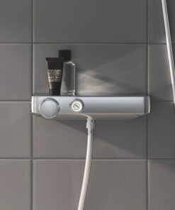 Baterie cabina dus cu termostat Grohe Grohtherm SmartControl, butoane push, CoolTouch, EasyTray, crom -34719000