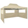 vidaXL Cort pliabil cu 3 pereți, 3 x 4,5 m, crem