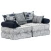 vidaXL Canapea puf modulară cu 2 locuri, gri deschis, material textil