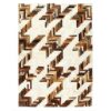 vidaXL Covor, piele cu păr natural, mozaic, maro/alb, 80 x 150 cm