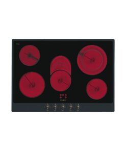 Plita incorporabila vitroceramica retro Smeg Colonial P875AO, 70 cm, rama antracit