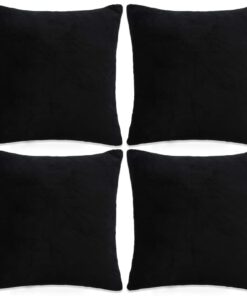 vidaXL Huse de perne decorative, 4 buc., negru, 80x80 cm, textil