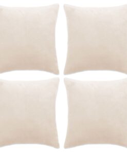 vidaXL Huse de perne decorative, 4 buc., ivoar, 80x80 cm, textil