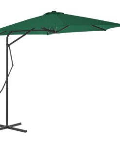 vidaXL Umbrelă soare de exterior cu stâlp din oțel, verde, 300 cm