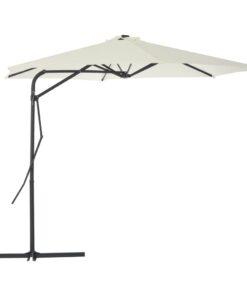 vidaXL Umbrelă soare de exterior cu stâlp din oțel, nisipiu, 300 cm