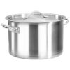 vidaXL Oală de supă, 35 x 22 cm, inox, 23 L