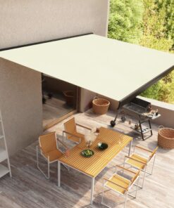 vidaXL Copertină motorizată tip casetă, crem, 300 x 250 cm