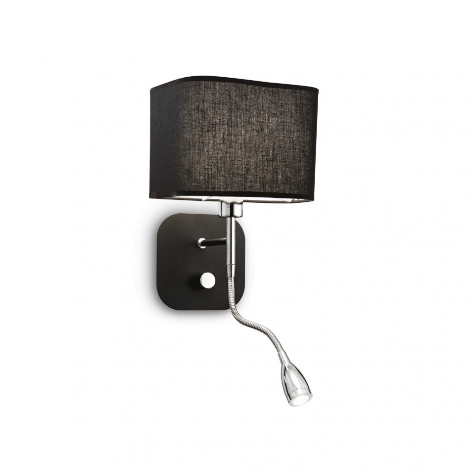 Aplica LED HOLIDAY AP2, metal, negru, 40W, 55 lm, lumina calda (3000K), 124179, Ideal Lux
