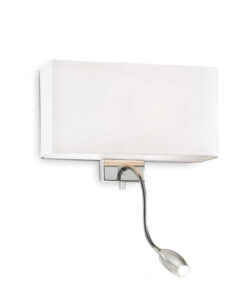 Aplica LED HOTEL AP2, sticla, alb, 60W, 2 becuri, dulie E27, 55 lm, lumina calda (3000K), 035949, Ideal Lux