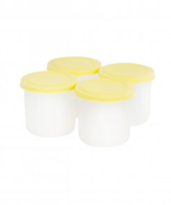 Set 4 caserole, cutii alimentare pentru plante aromatice, congelator 6 x 6 x 6 cm-rotund