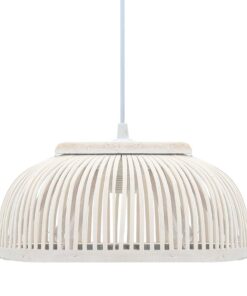vidaXL Lampă suspendată, 30 x 12 cm, bambus, 40 W, semicerc, E27