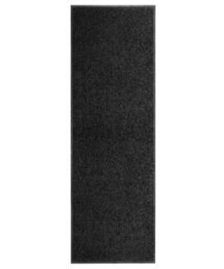 vidaXL Covoraș de ușă lavabil negru 60x180 cm