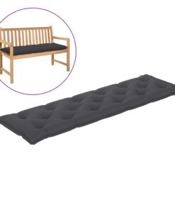 vidaXL Pernă pentru bancă de grădină, antracit, 180x50x7 cm, textil