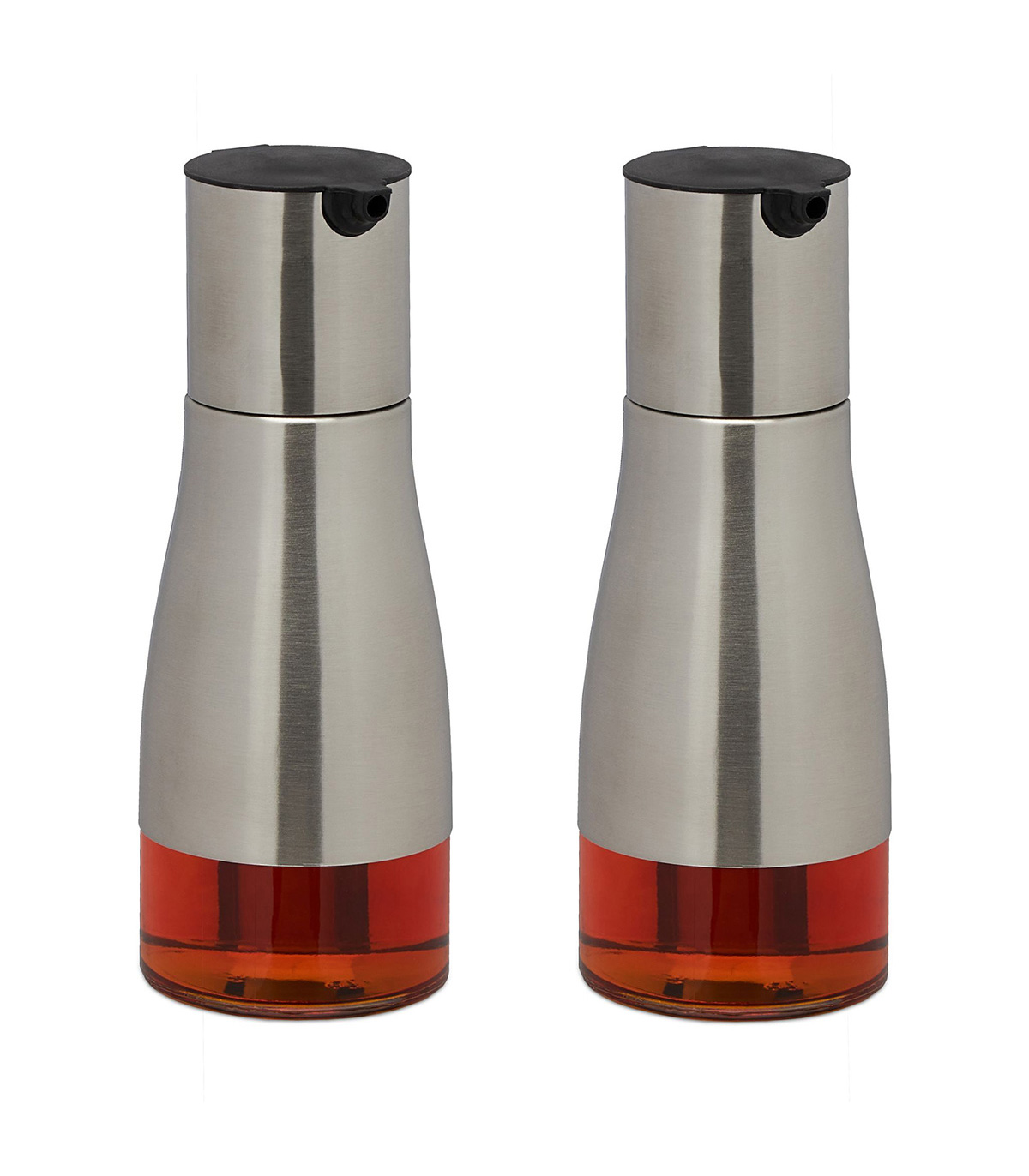 Set 2 recipiente pentru ulei si otet, inox si sticla, 300 ml - imagine 3