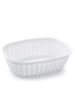 Cos paine plastic, imitatie ratan, alb