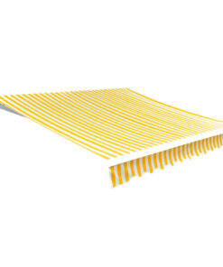 vidaXL Pânză copertină, galben & alb, 6x3 m (cadrul nu este inclus)