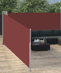 vidaXL Copertină laterală retractabilă, maro, 100 x 1000 cm