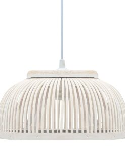 vidaXL Lampă suspendată, 37 x 15,5 cm, bambus, 40 W, semicerc, E27