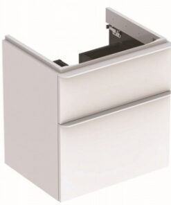 Baza lavoar Geberit Smyle Square 60 x 47 cm cu doua sertare, culoare alb lucios