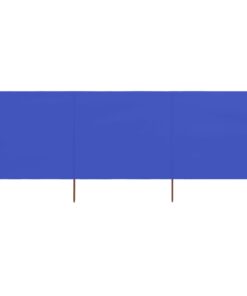vidaXL Paravan anti-vânt cu 3 panouri, azur, 400 x 120 cm, textil