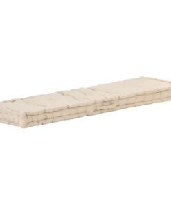 vidaXL Pernă podea canapea din paleți, bej, 120 x 40 x 7 cm, bumbac