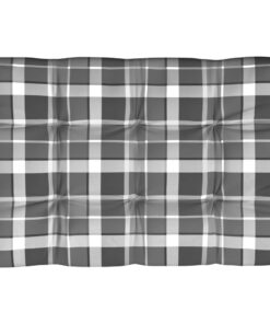 vidaXL Pernă canapea paleți, model gri carouri, 120x80x10 cm