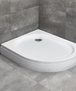 Cadita dus asimetrica semirotunda Radaway Patmos E 120X90X16 cm, acrilica