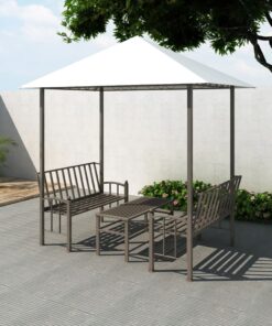 vidaXL Pavilion de grădină cu masă și bănci 2,5x1,5x2,4 m