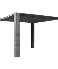 vidaXL Pavilion cu acoperiș, gri/antracit, 300x300x200 cm, poliratan