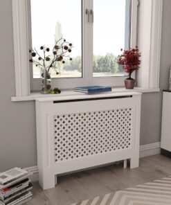 vidaXL Măști de calorifer, 2 buc., alb, 112 x 19 x 81,5 cm, MDF