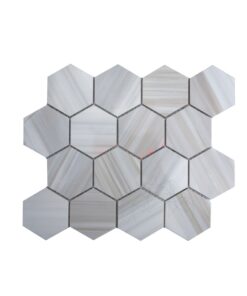 Mozaic Marmura Calacatta Amber Hexagon Polisata, 30.5 x 30.5 cm