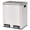 vidaXL Coș gunoi cu pedale pentru reciclare, oțel inoxidabil, 30 L