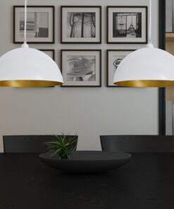 vidaXL Lustră 2 buc, înălțime reglabilă, semisferică, alb