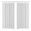 Draperii micro-satin cu bride, 140 x 245 cm, alb, 2 buc.