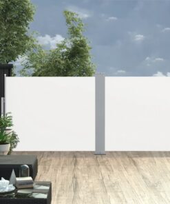 vidaXL Copertină laterală retractabilă, crem, 140 x 1000 cm
