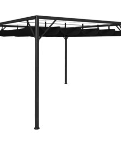 vidaXL Pavilion de grădină cu acoperiș retractabil, antracit, 3 x 3 m
