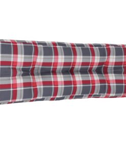 vidaXL Pernă canapea din paleți, roșu în carouri, 120x40x10 cm