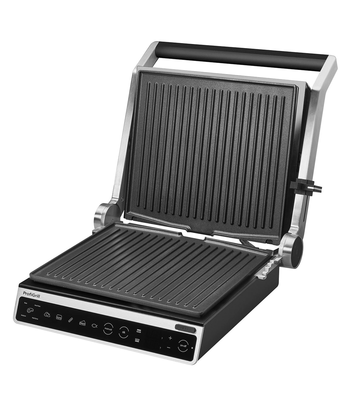 Gratar electric Amica GK 5011 ProfiGrill, 2000 W, 6 programe automate, program manual grill , Inox/Silver - imagine 4