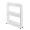 Raft depozitare mobil pentru bucatarie, 3 niveluri, 72 x 12 x 54,5 cm, plastic, alb