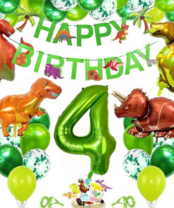 Set aniversar TOPHOP, cifra 4, latex/folie, verde/portocaliu