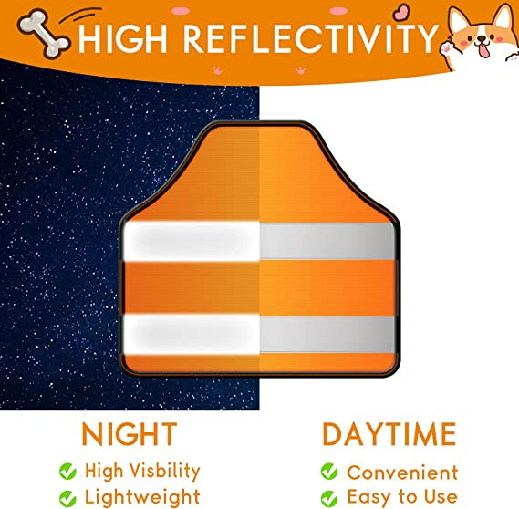 Set de 4 veste reflectorizante pentru caini Weewooday, negru/portocaliu, 29 x 28 x 14 cm - imagine 6