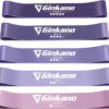 Set de 5 benzi elastice pentru antrenament Haquno, violet/roz, 60 x 5 cm