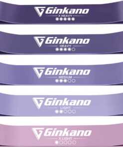 Set de 5 benzi elastice pentru antrenament Haquno, violet/roz, 60 x 5 cm
