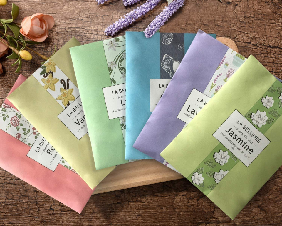 Set de 6 odorizante pentru dulap La Bellefee, multicolor, 12,5 x 17 cm - imagine 6