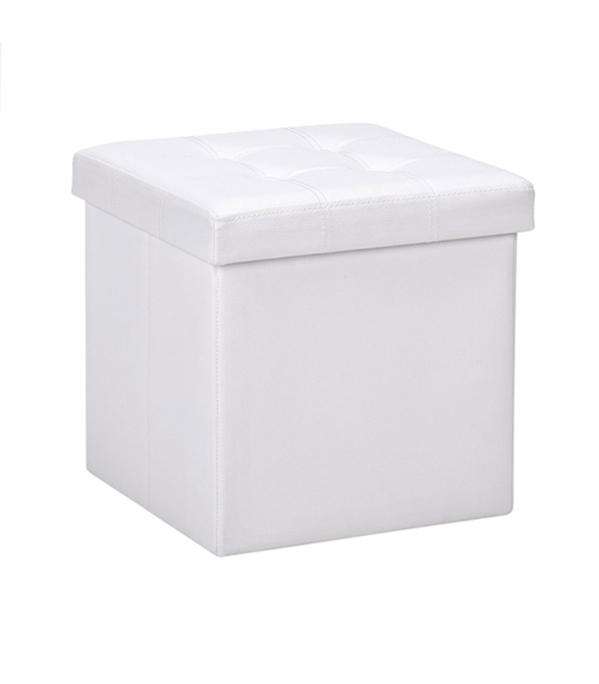 Taburet cu spatiu depozitare 40 L, Pliabil, Alb, 38 x 38 x 38 cm - imagine 2