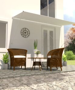 vidaXL Copertină retractabilă, crem, 400 x 150 cm