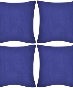 Huse de pernă din bumbac, 40 x 40 cm, albastru, 4 buc.
