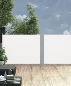 vidaXL Copertină laterală retractabilă, crem, 120 x 1000 cm