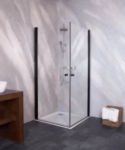 Cabina dus Sanotechnik Sanoflex Black Brava 90x90xH195 cm